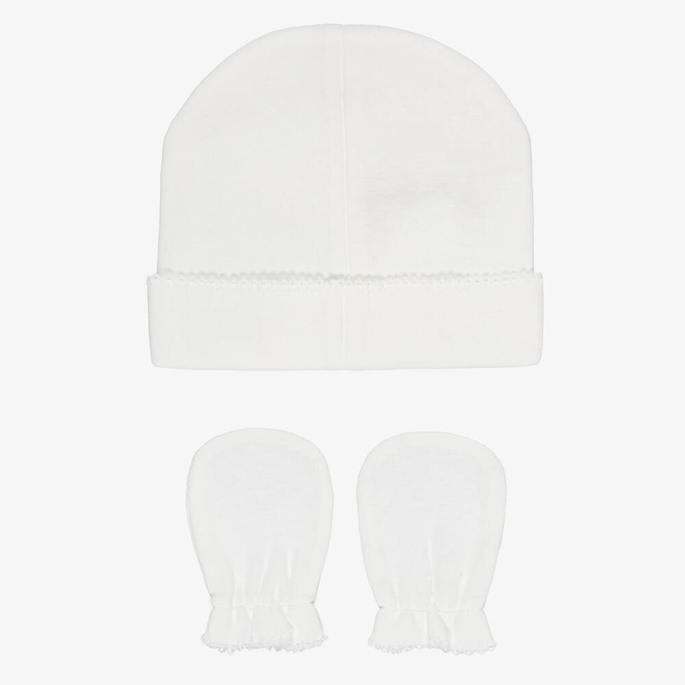Pureté Du... Bébé-Ivory Baby Layette Hat & Mittens | Childrensalon