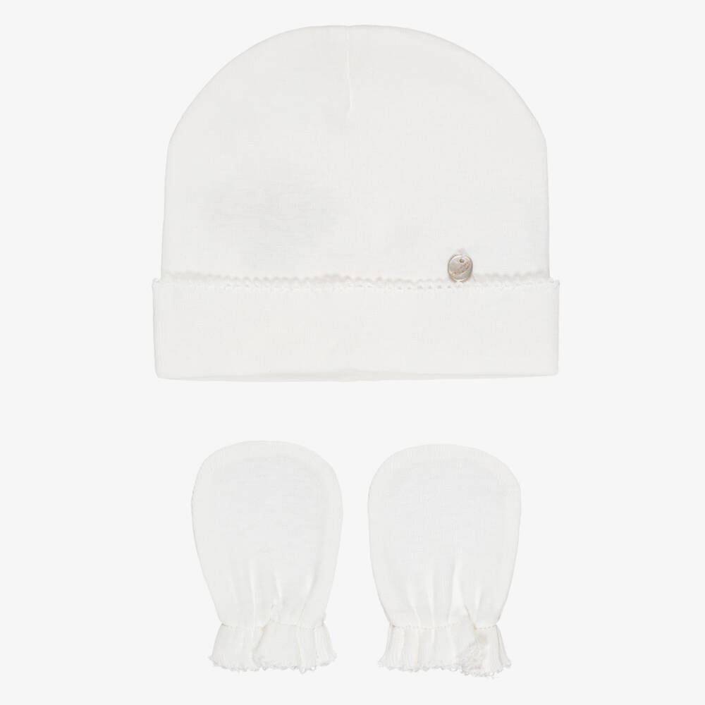 Pureté Du... Bébé-Ivory Baby Layette Hat & Mittens  | Childrensalon