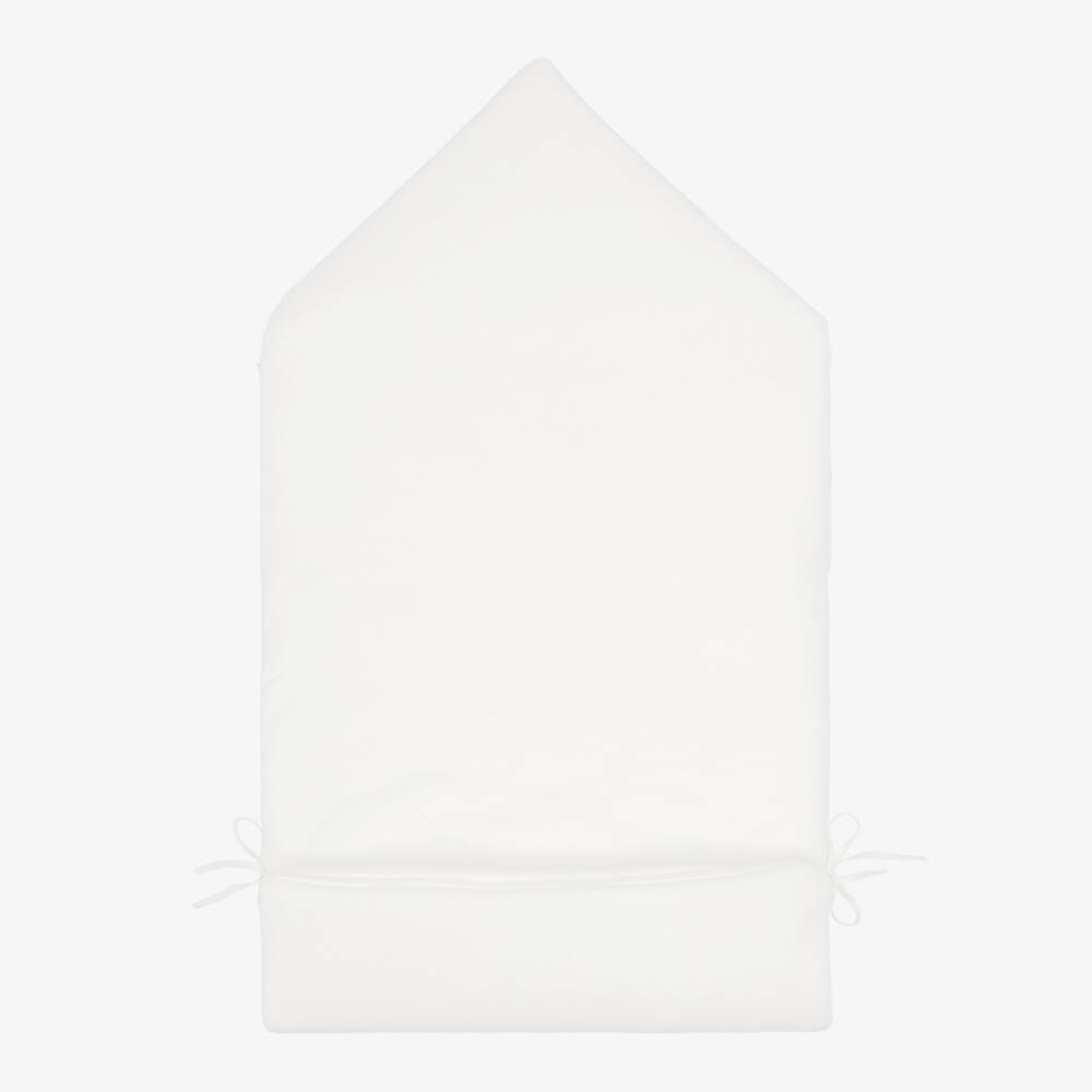 Pureté Du... Bébé-Ivory & Blue Toile De Jouy Velour Baby Nest (86cm) | Childrensalon