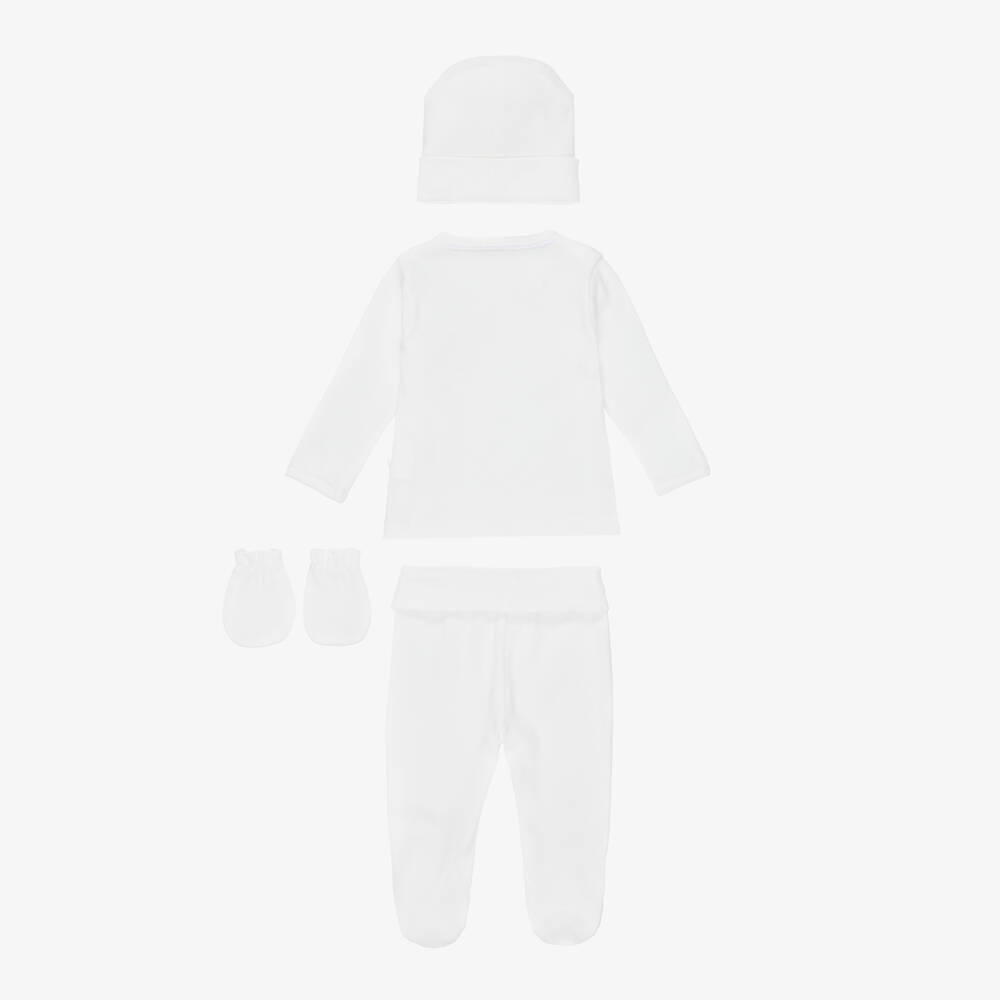 Pureté Du... Bébé-Ivory Cotton Babysuit Set with Lace Trim | Childrensalon