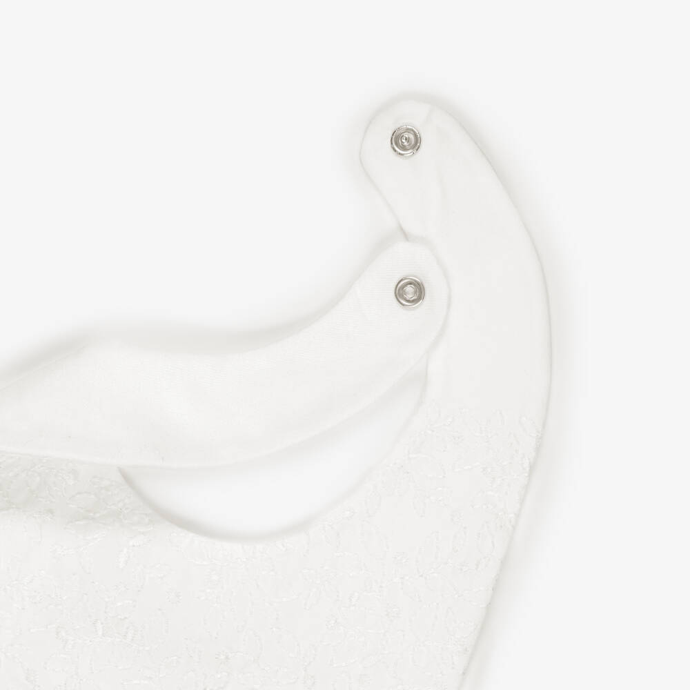 Pureté Du... Bébé-Ivory Cotton Embroidered Bib | Childrensalon
