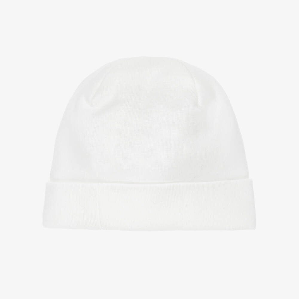 Pureté Du... Bébé-Ivory Cotton Flower Embroidered Baby Hat | Childrensalon