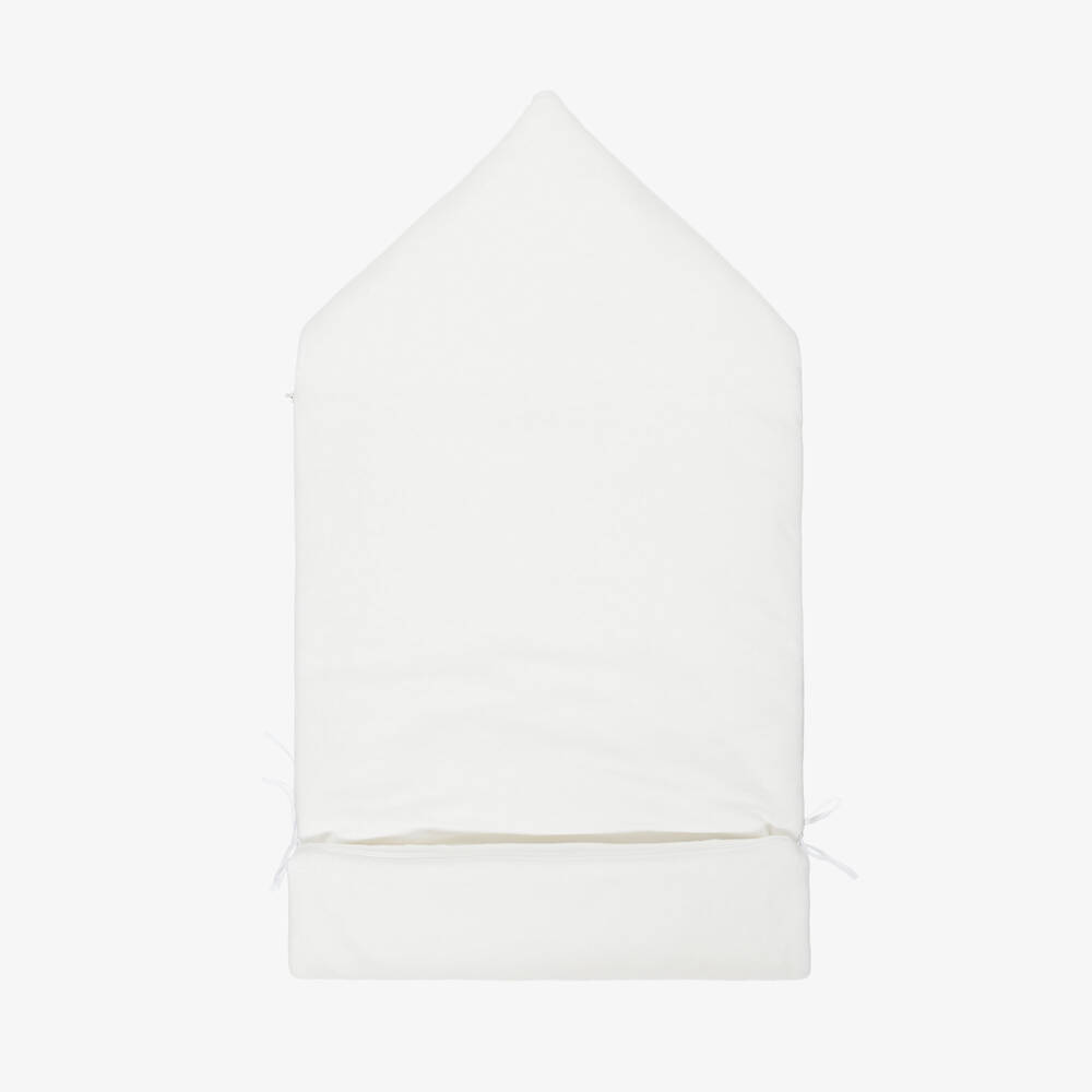 Pureté Du... Bébé-Ivory Velour Baby Nest with Embroidered Detail (90cm) | Childrensalon