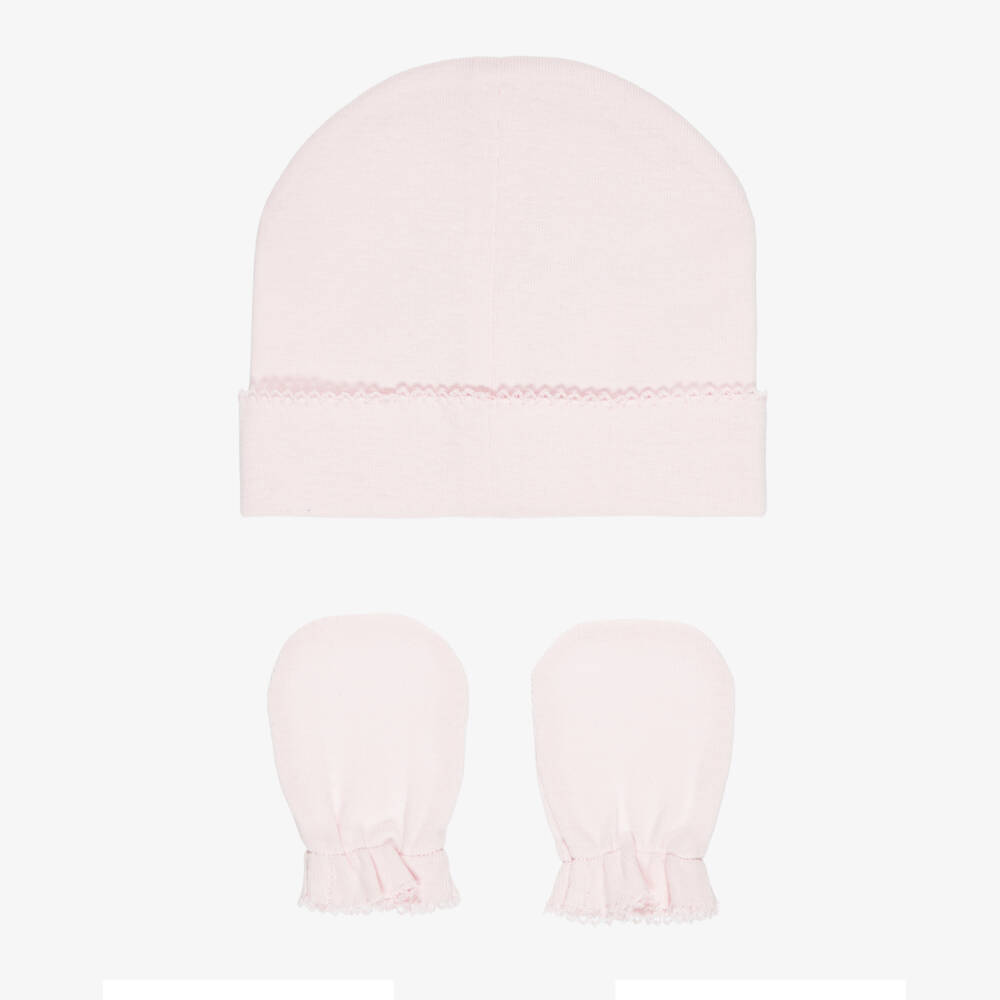 Pureté Du... Bébé-Light Pink Baby Layette Hat & Mittens | Childrensalon