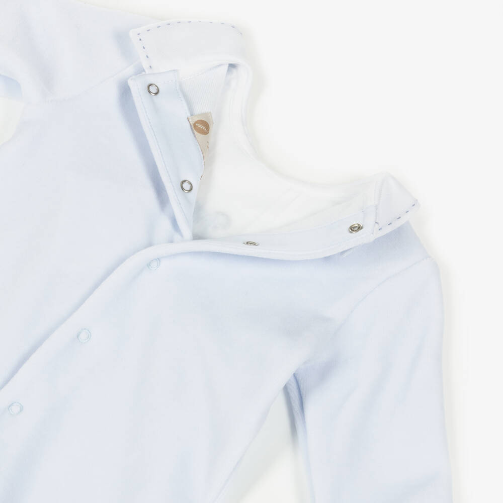 Pureté Du... Bébé-بيبي غرو قطيفة بتطريز حصان هزاز لون أزرق فاتح | Childrensalon