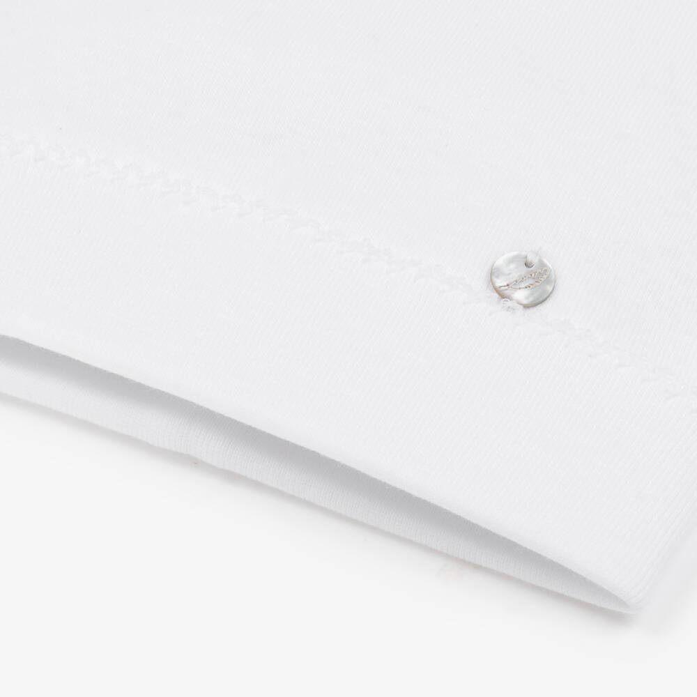 Pureté Du... Bébé-White Cotton Baby Hat & Mittens Set | Childrensalon