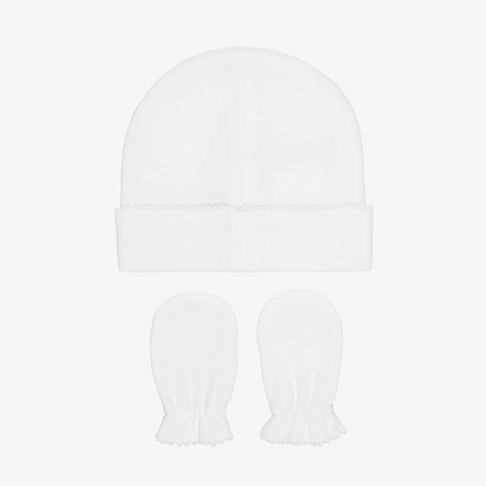 Pureté Du... Bébé-White Layette Hat & Mittens for Baby | Childrensalon
