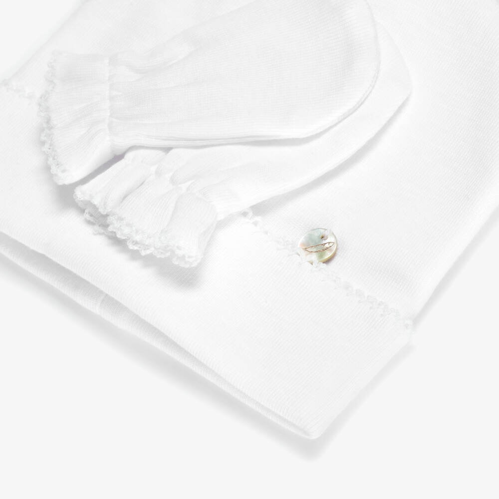 Pureté Du... Bébé-White Layette Hat & Mittens for Baby | Childrensalon