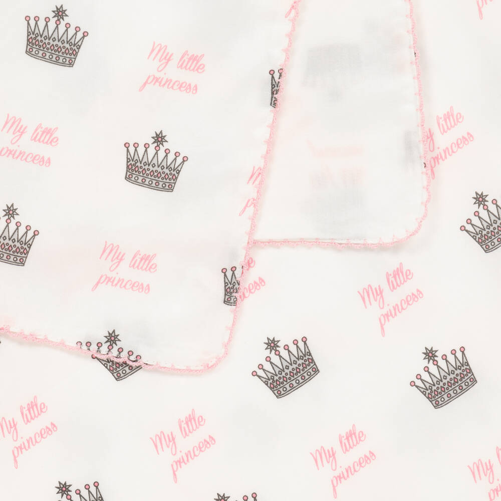 Rachel Riley-بطانية قطن لون عاجي للمولودات (94 سم) | Childrensalon