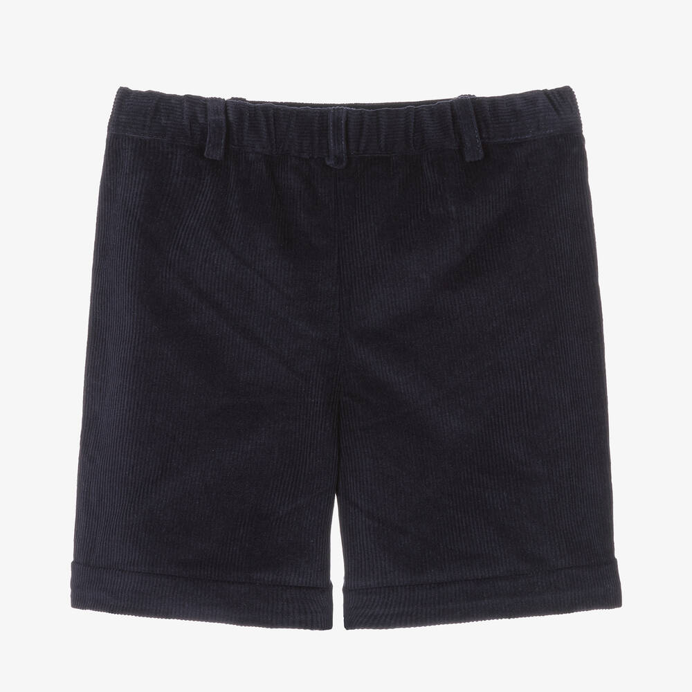 Rachel Riley-Boys Navy Blue Corduroy Shorts | Childrensalon