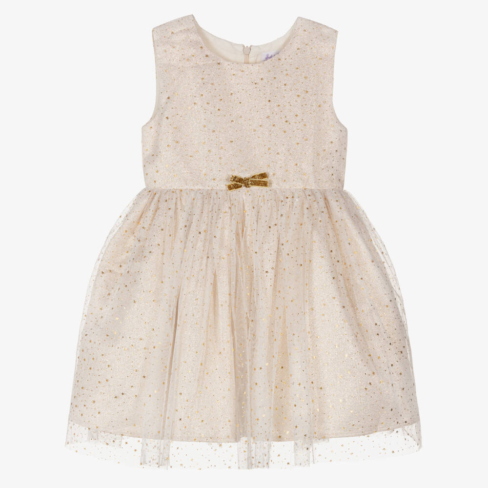 Rachel Riley-Золотистое платье с блестящими звездами | Childrensalon