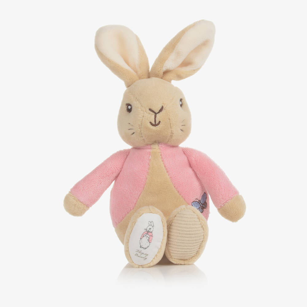 Rainbow Designs-Beige Flopsy Bunny Soft Toy Rattle (21cm) | Childrensalon