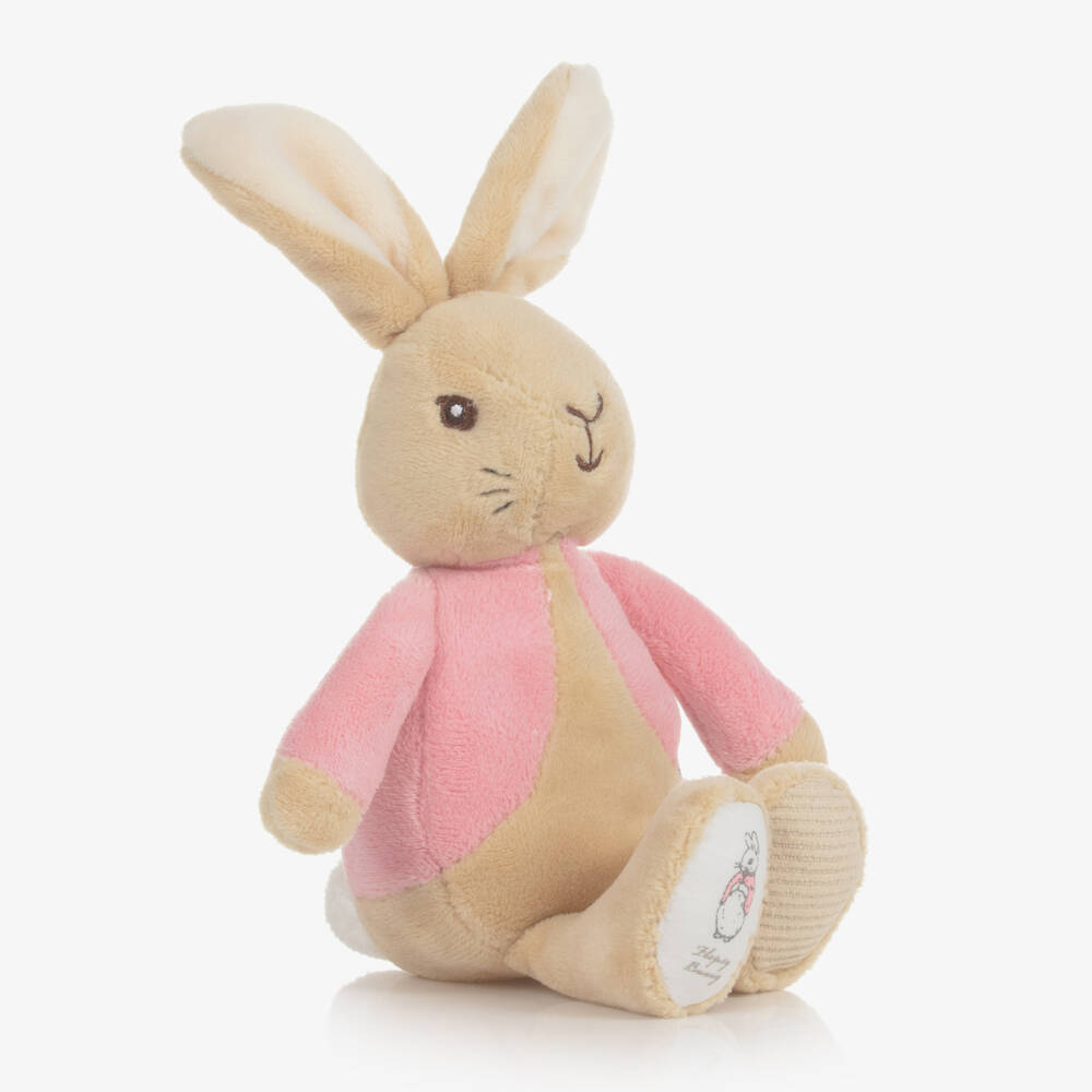 Rainbow Designs-Beige Flopsy Bunny Soft Toy Rattle (21cm) | Childrensalon