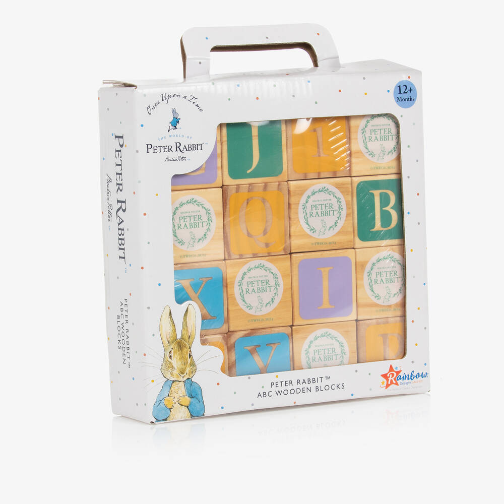 Rainbow Designs-Peter Rabbit ABC Wooden Blocks (16cm) | Childrensalon