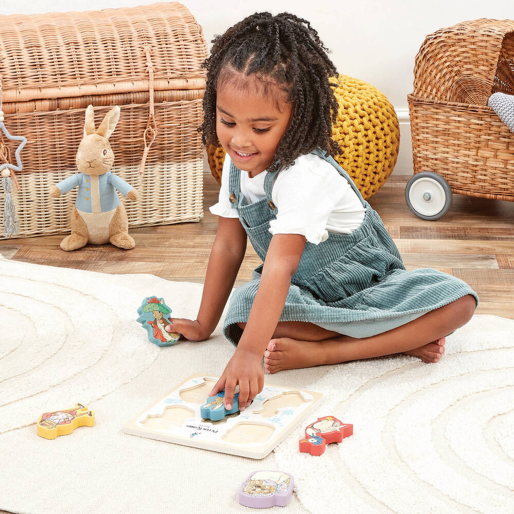Rainbow Designs-Peter Rabbit Wooden Shape Puzzle (22cm) | Childrensalon