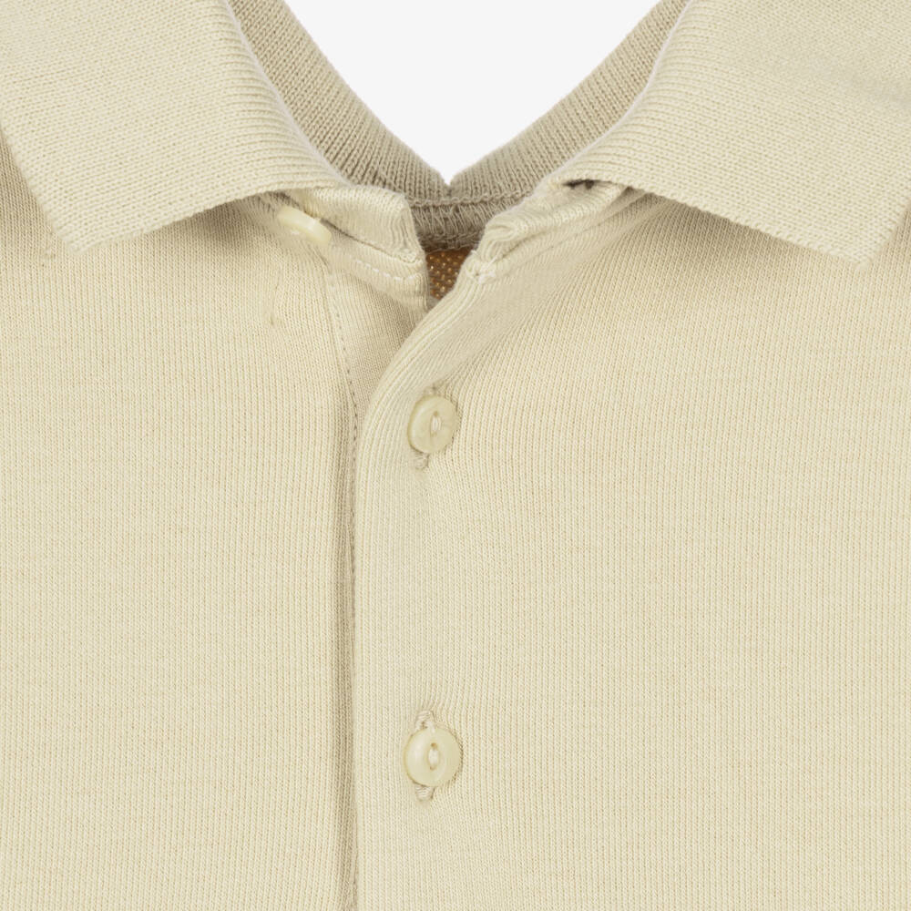 Ralph Lauren-Baby Boys Beige Cargo Shorts Set with Tartan Lettering | Childrensalon