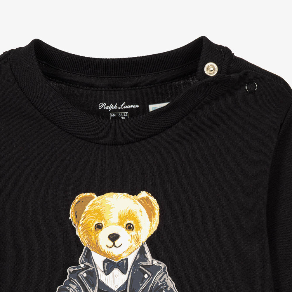 Ralph Lauren-Baby Boys Black & Tartan Polo Bear Outfit | Childrensalon