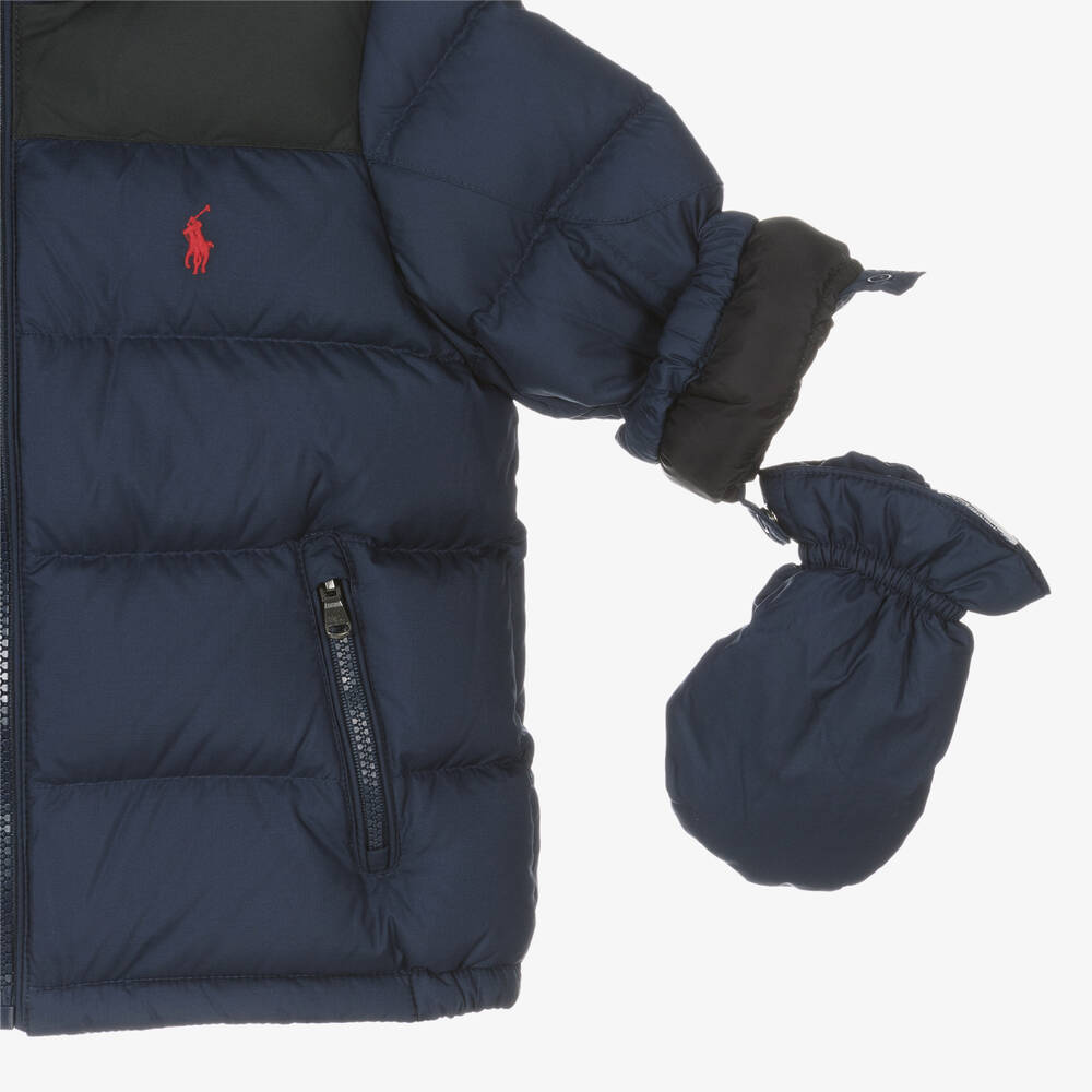 Ralph Lauren-Baby Boys Blue & Black Snowsuit | Childrensalon