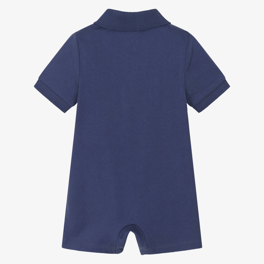 Ralph Lauren-Baby Boys Blue Cotton Jersey Polo Shortie | Childrensalon
