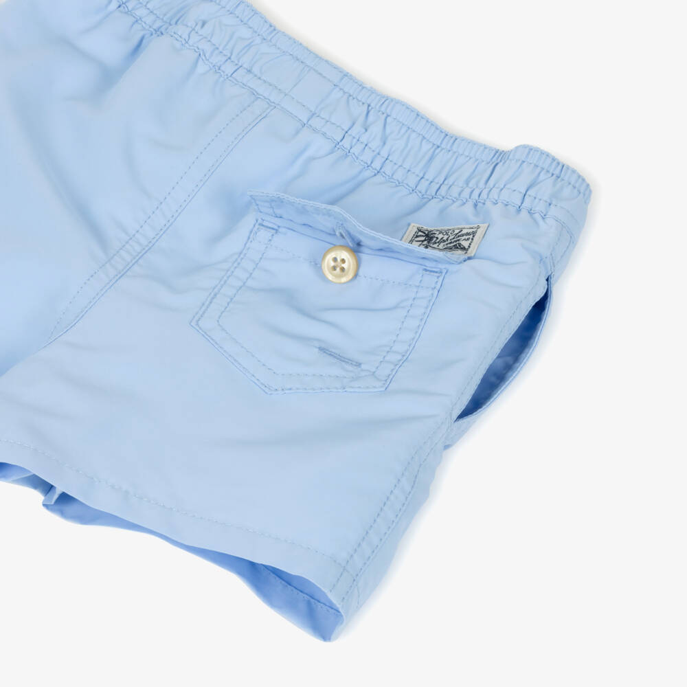 Ralph Lauren-Baby Boys Blue Pony Logo Swim Shorts | Childrensalon