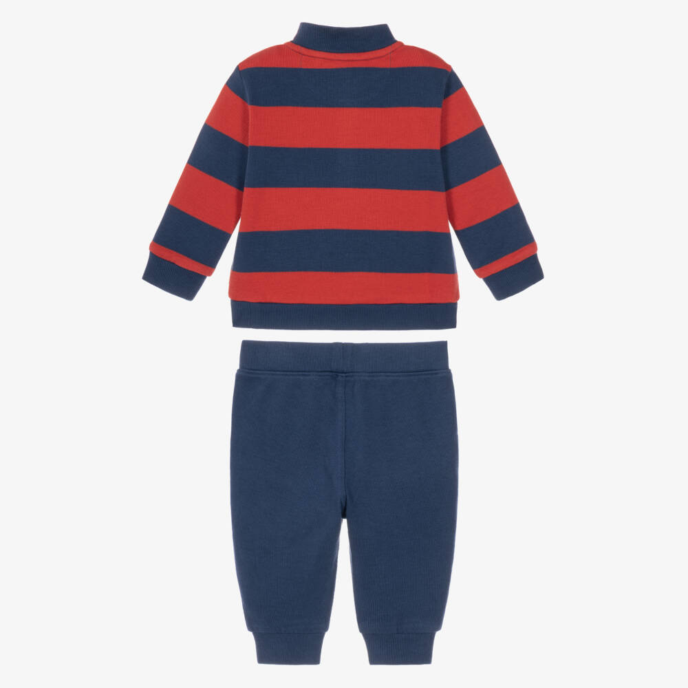 Ralph Lauren-Baby Boys Blue Striped Sweater & Joggers Set | Childrensalon