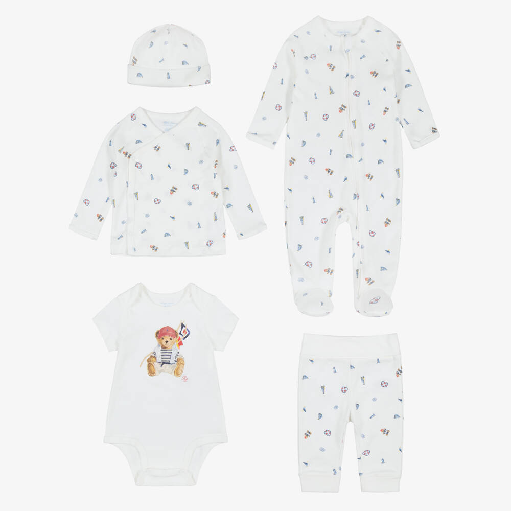 Ralph Lauren-Baby Boys Cotton Babysuit Set with Nautical & Logo Prints | Childrensalon