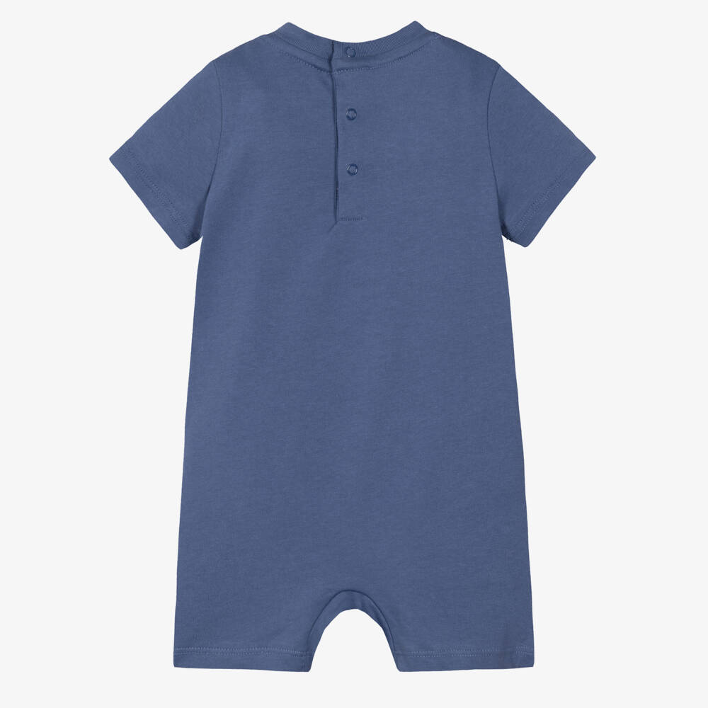 Ralph Lauren-Baby Boys Dark Blue Cotton Shortie with Fishing Polo Bear | Childrensalon