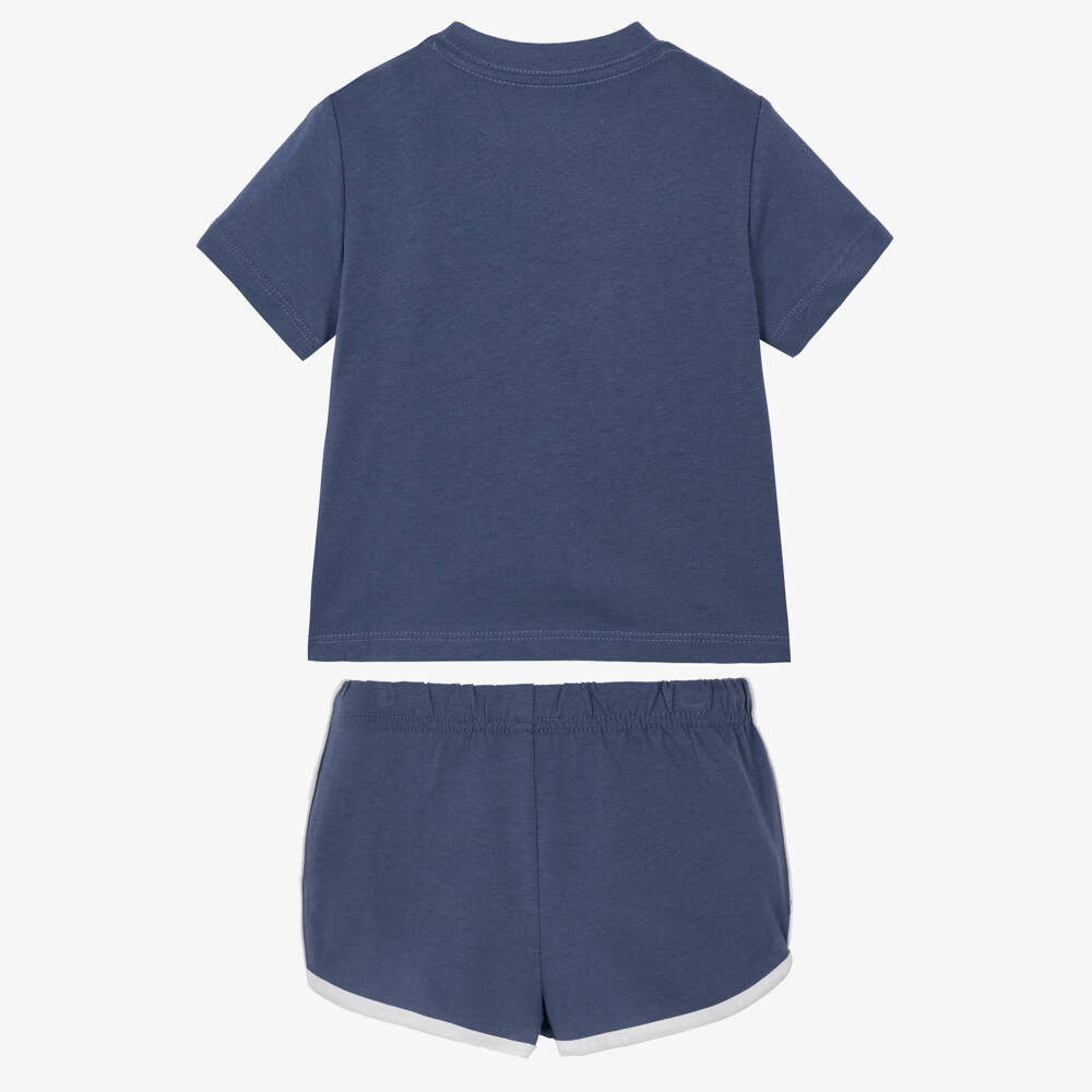 Ralph Lauren-Baby Boys Dark Blue Cotton Shorts Set with Fishing Polo Bear | Childrensalon