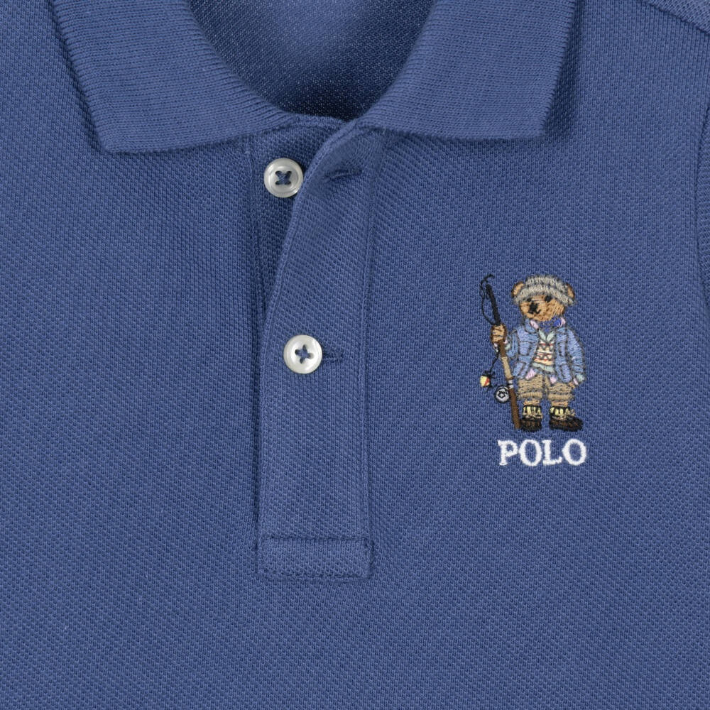 Ralph Lauren-Baby Boys Dark Blue Piqué Polo Shirt | Childrensalon