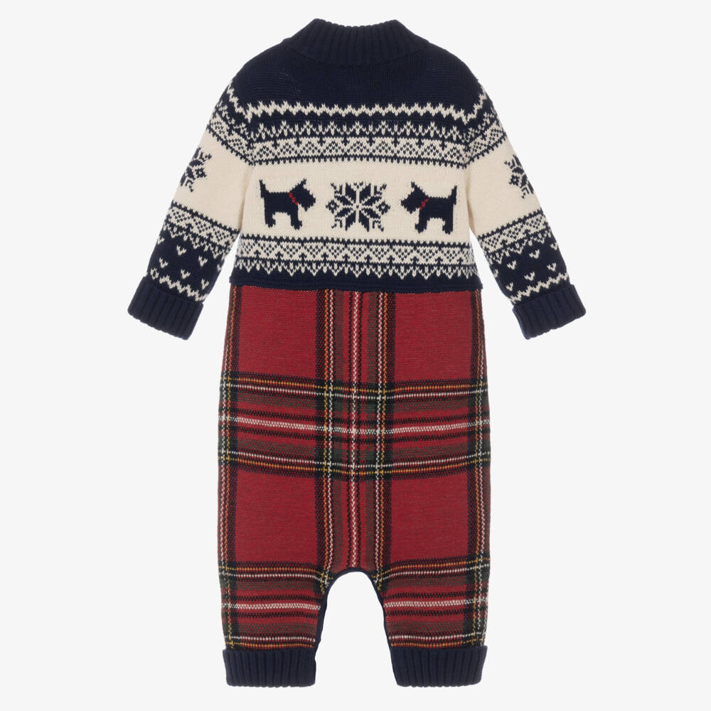 Ralph Lauren-Baby Boys Fair Isle & Tartan Babygrow | Childrensalon