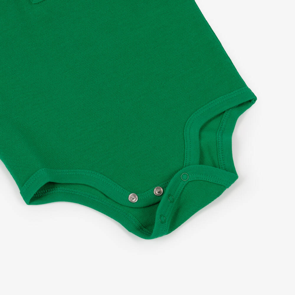 Ralph Lauren-Baby Boys Green Cotton Piqué Bodysuit | Childrensalon