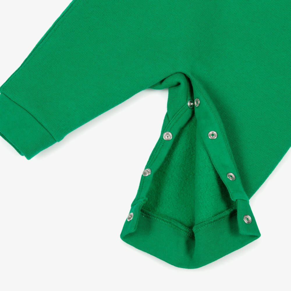 Ralph Lauren-Baby Boys Green Cotton Polo Bear Romper | Childrensalon