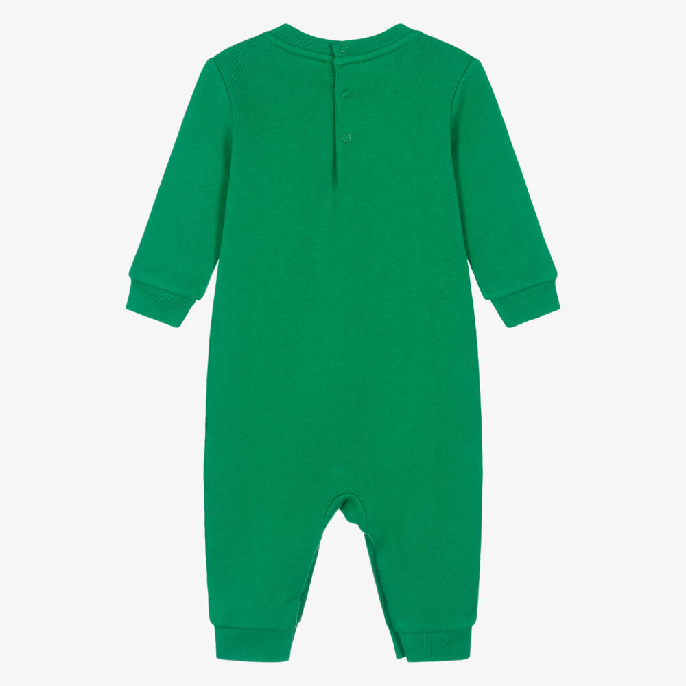 Ralph Lauren-Baby Boys Green Cotton Polo Bear Romper | Childrensalon
