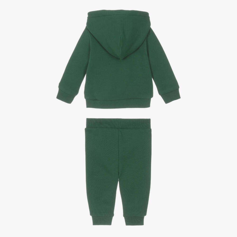 Ralph Lauren-Baby Boys Green Hooded Pony Logo Tracksuit | Childrensalon