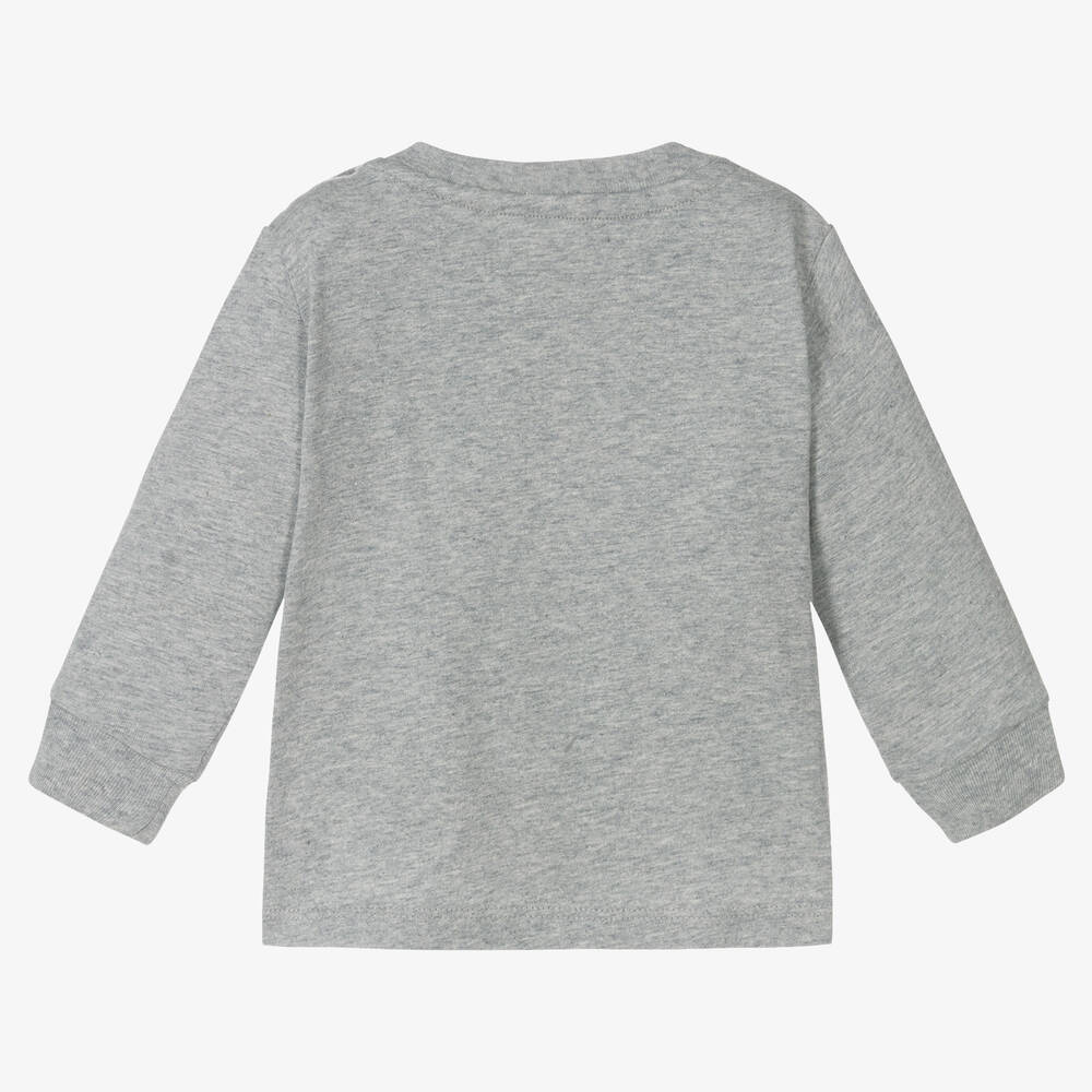 Ralph Lauren-Baby Boys Grey Marl Cotton Top | Childrensalon