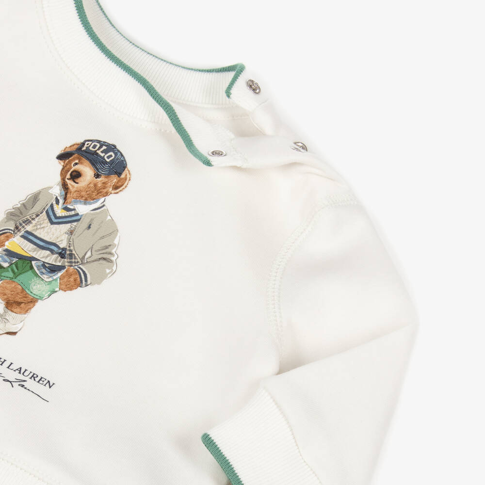 Ralph Lauren-Свитшот кремовый хлопковый с Polo Bear для малышей | Childrensalon