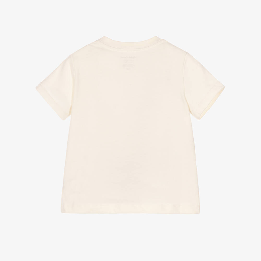 Ralph Lauren-Baby Boys Ivory Cotton Polo Bear T-Shirt | Childrensalon
