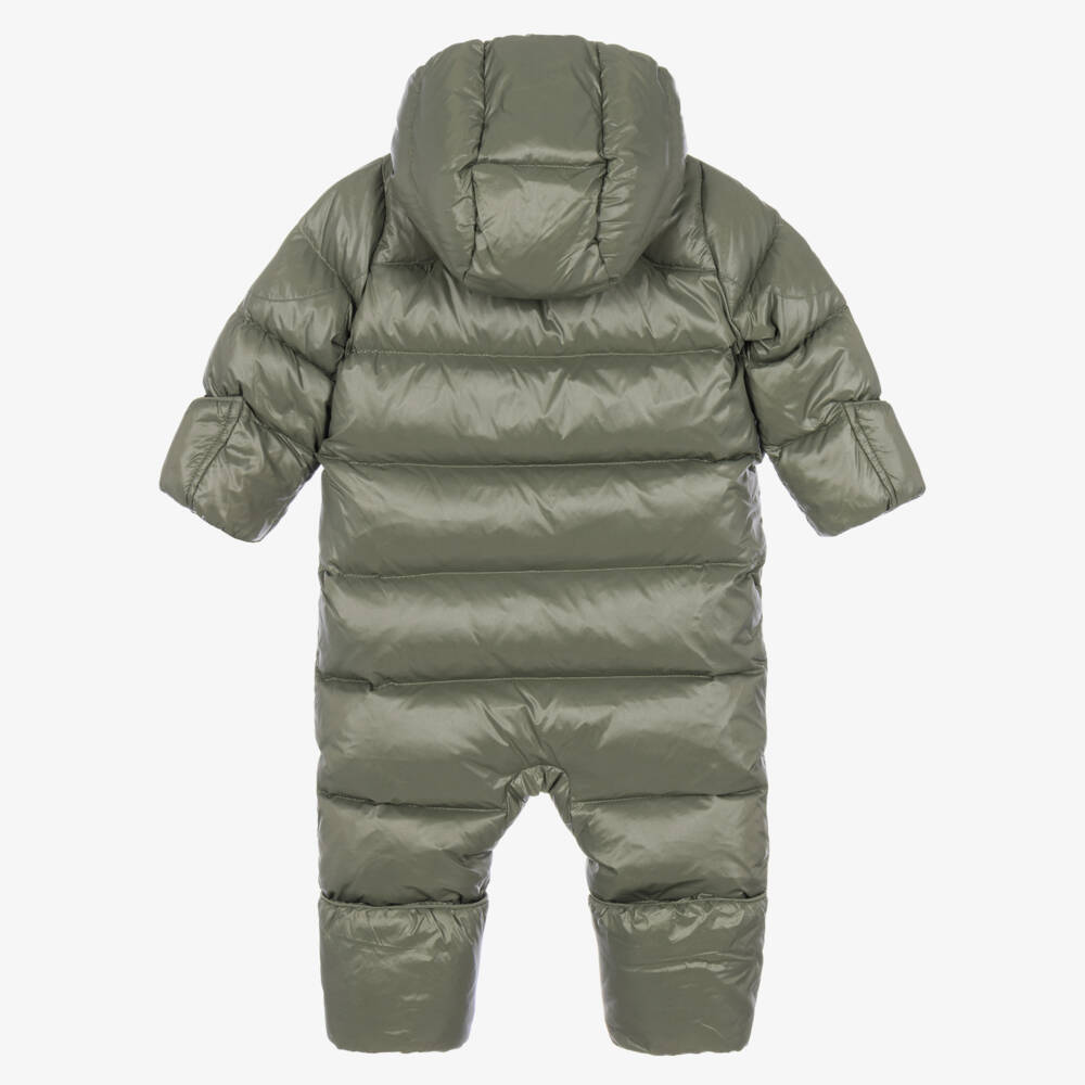 Ralph Lauren-Baby Boys Moss Green Down Puffer Snowsuit | Childrensalon