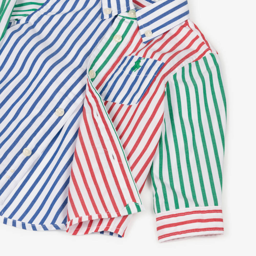 Ralph Lauren-Baby Boys Multicoloured Stripe Cotton Shirt | Childrensalon