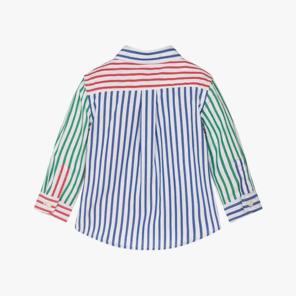 Ralph Lauren-Baby Boys Multicoloured Stripe Cotton Shirt | Childrensalon