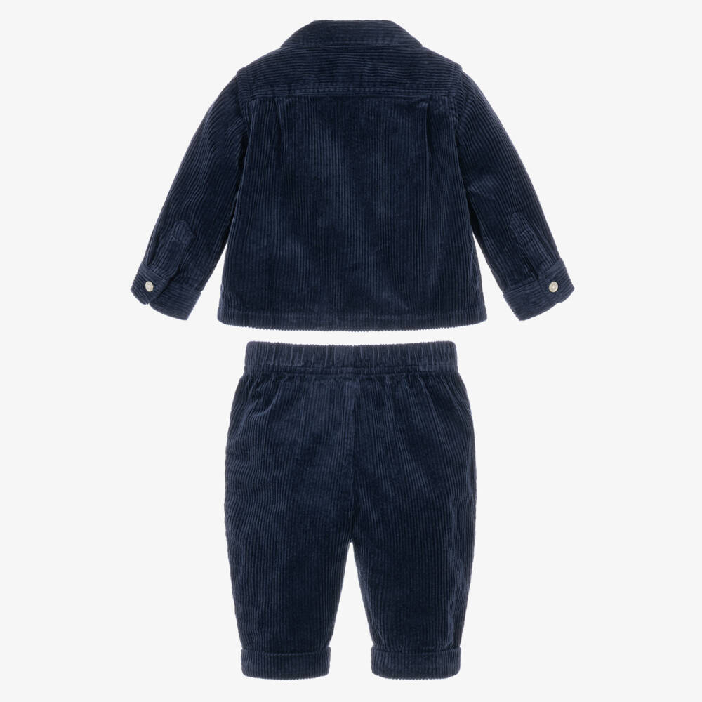 Ralph Lauren-Baby Boys Navy Blue Corduroy Trouser Set | Childrensalon