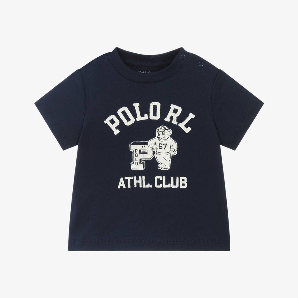 Ralph Lauren-Футболка из хлопка синяя для малышей | Childrensalon