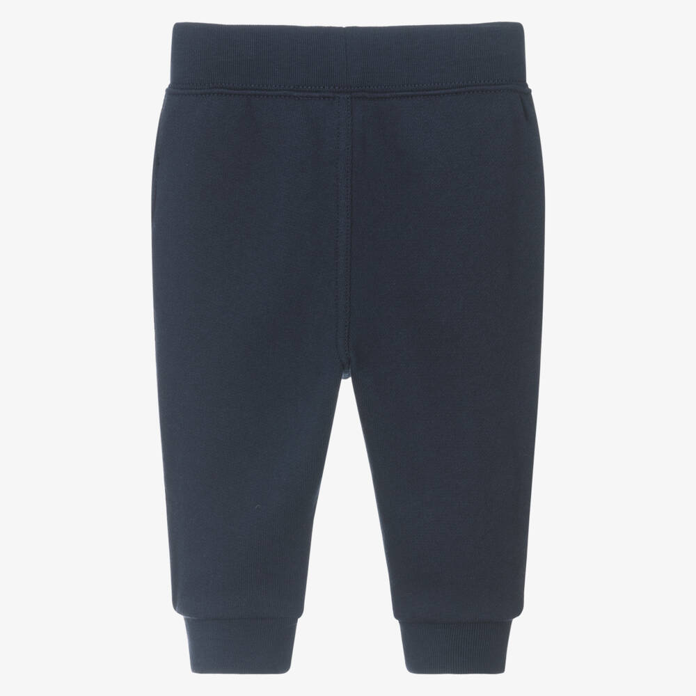Ralph Lauren-Baby Boys Navy Blue Cotton Cuffed Joggers | Childrensalon