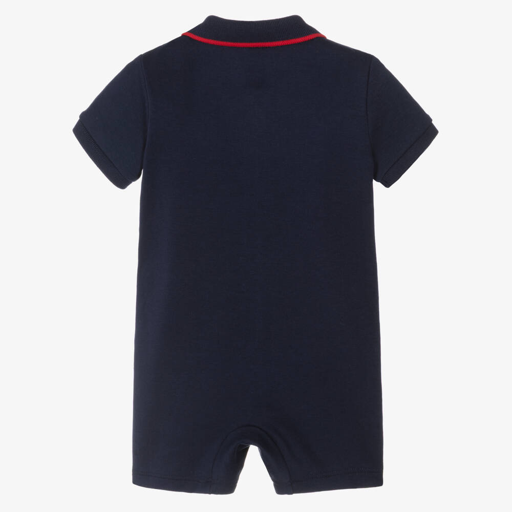 Ralph Lauren-Baby Boys Navy Blue Cotton Jersey Polo Shortie | Childrensalon