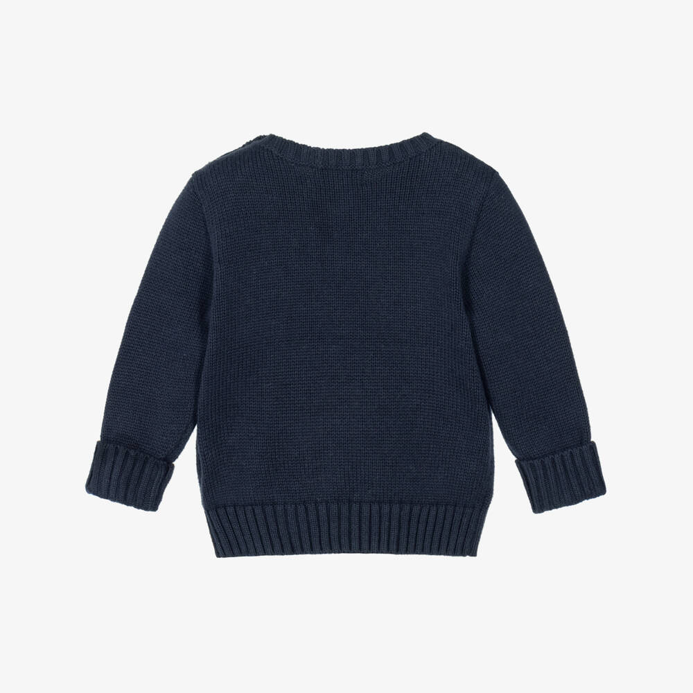 Ralph Lauren-Baby Boys Navy Blue Dog Sweater | Childrensalon