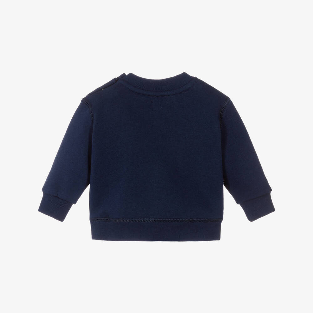 Ralph Lauren-Baby Boys Navy Blue Nautical Polo Bear Sweatshirt | Childrensalon