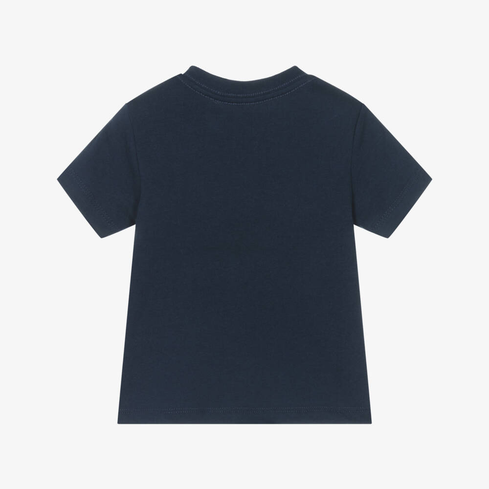 Ralph Lauren-Baby Boys Navy Blue Polo Bear Print Cotton T-Shirt | Childrensalon