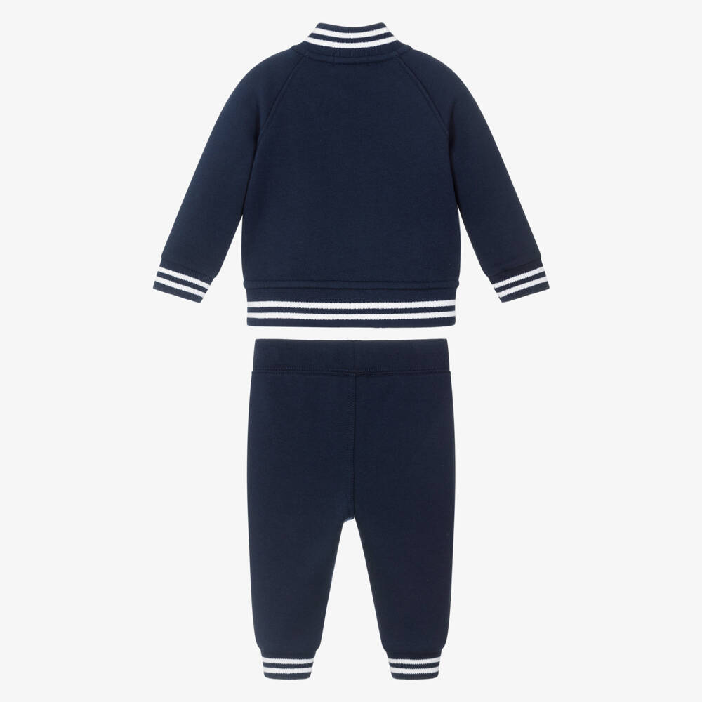 Ralph Lauren-Baby Boys Navy Blue Tracksuit with White Striped Trim | Childrensalon