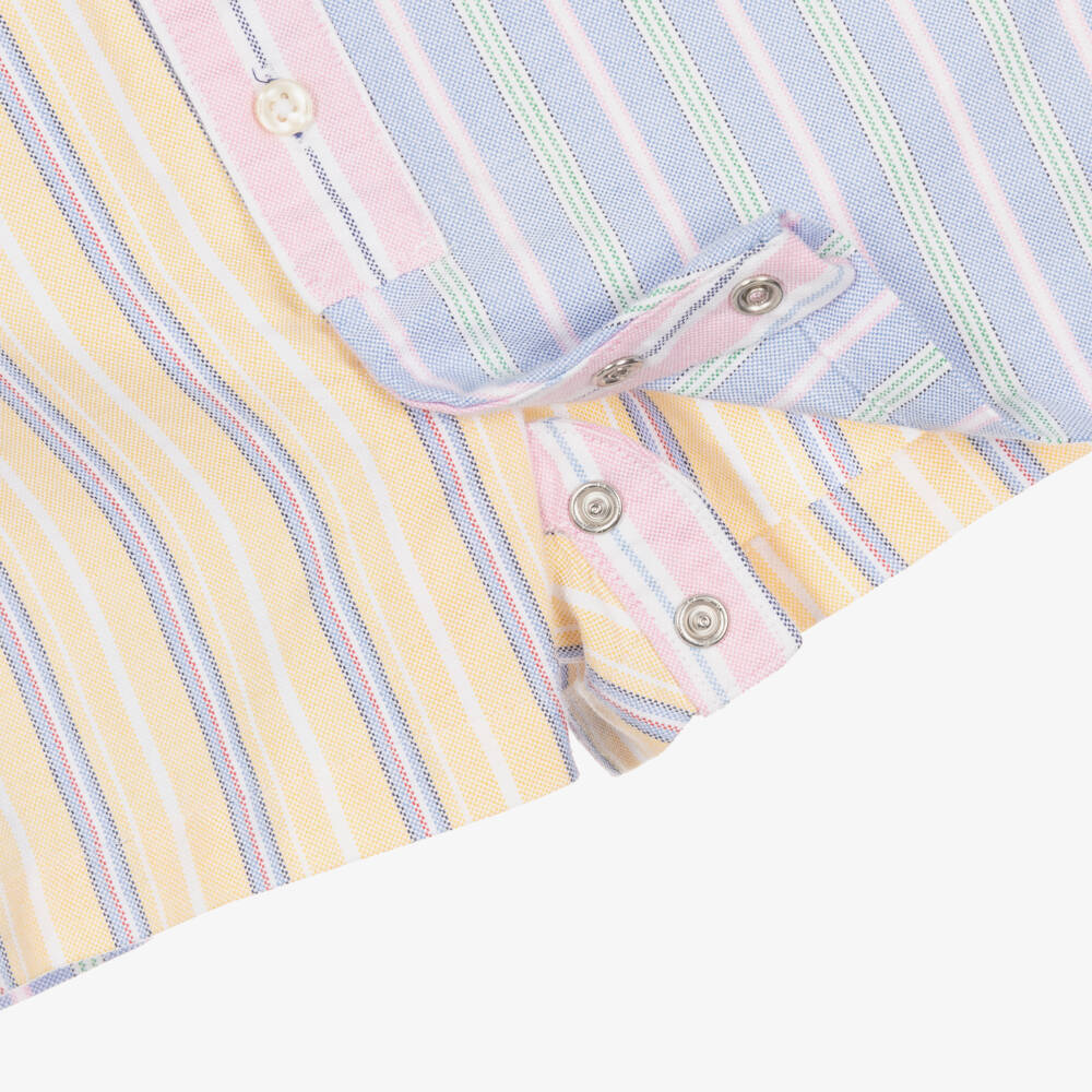 Ralph Lauren-Baby Boys Pastel Stripe Colourblock Cotton Shortie | Childrensalon