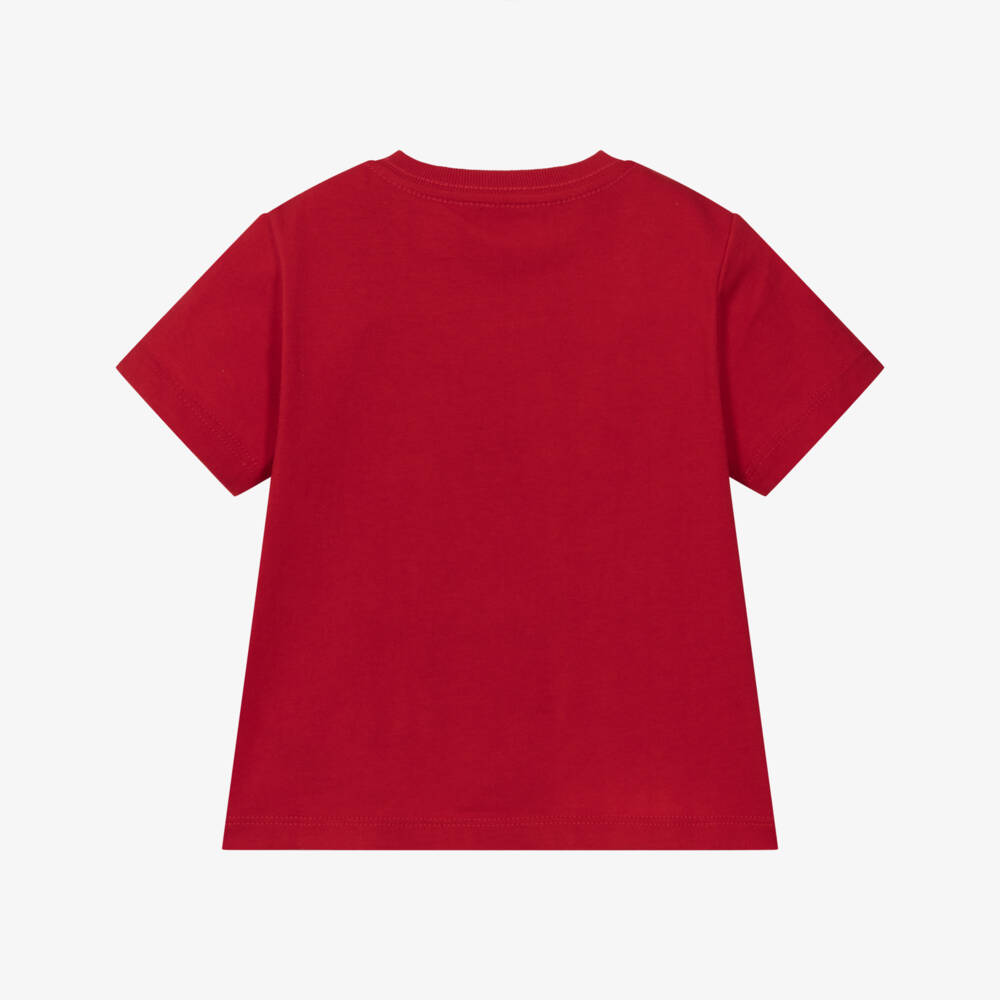 Ralph Lauren-تيشيرت بشعار المهر قطن لون أحمر للأولاد الرضع | Childrensalon
